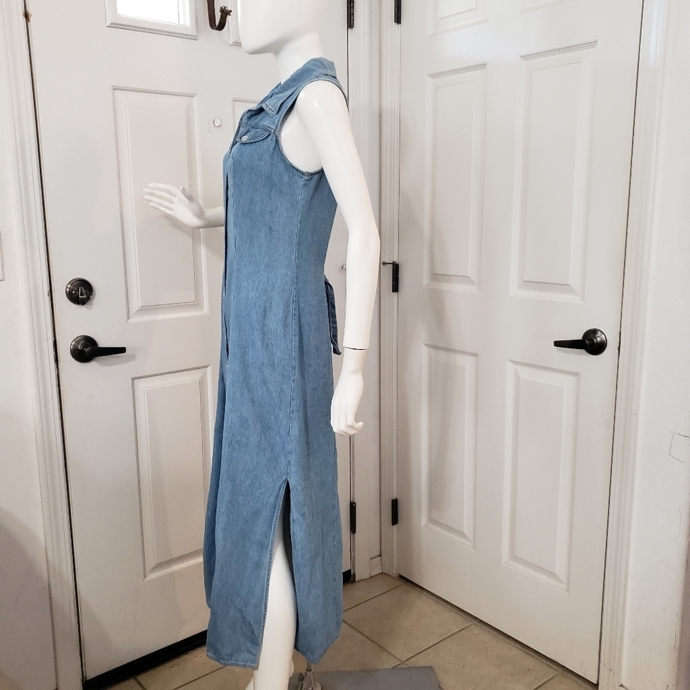 Byer Too! California Elegant Blue Denim Maxi Dress - Picture 3 of 8